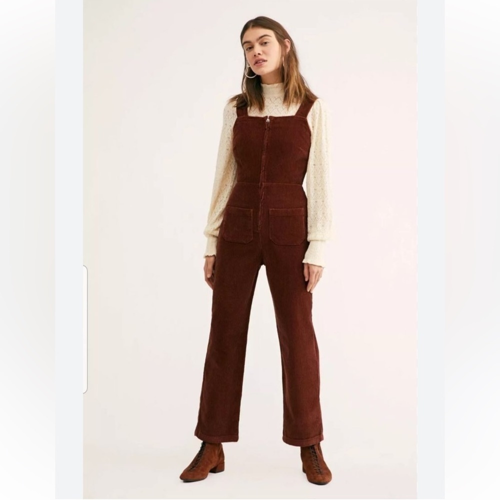 Free People Brown Corduroy Jumpsuit